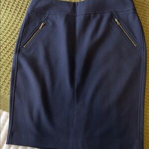 LOFT Blue Pencil Skirt Knee-Length Workwear